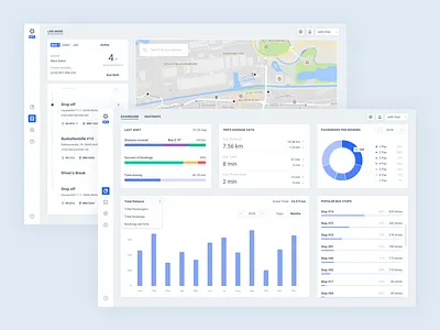 Dashboards for BOD app blue chart clean dashboard design interface map ui web