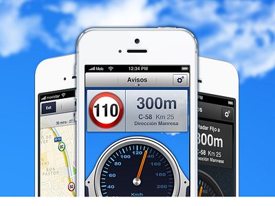 AvisaMe 3.0 app blue ios iphone landing radares speedcam ui web
