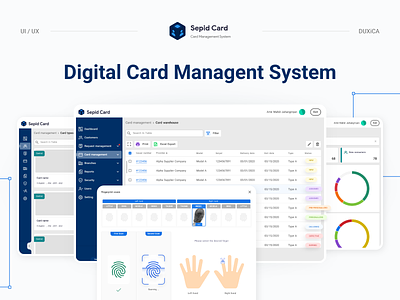 Digital Card Management System dashboard design digital card face scan finger print fingerprint security technology ui uiux ux web design wireframing