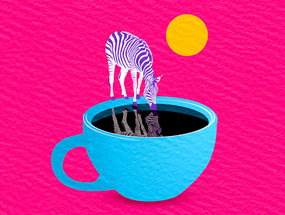 Zoe the Zebra art cafe coffee coffee shop design illustration modern safari third wave ui vector art zebra