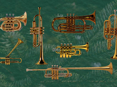 Trumpets advent christmas holidays illustration instruments trumpets