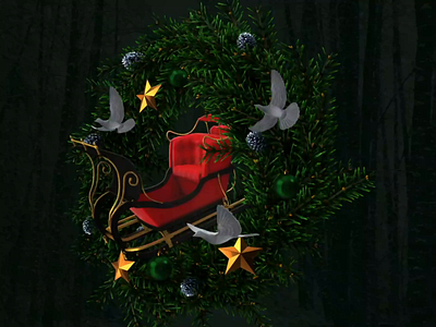 Sleigh advent animation christmas design holidays illustration modern motion design motion graphics