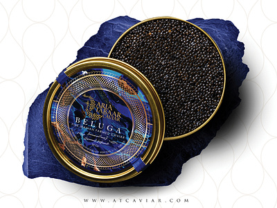 Aria Tabar Caviar packaging design blue branding can caviar caviar packaging design marble ocean package design packaging persian