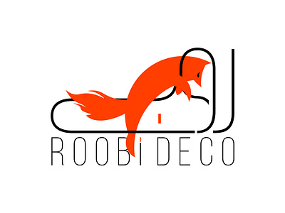 roobi deco logo arabic branding fox foxlogo illustration jumping lettermark logo persian typography