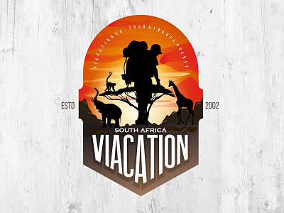 viacation mascot silhouette landscape logo