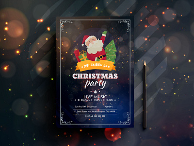 Christmas Party Flyer PSD Template