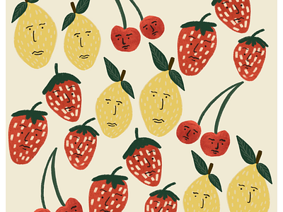 Pattern of fruits. illustration