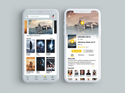 Movie app UI design app interstellar movies netflix streaming ui uiux