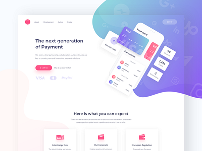 Next generation Payment business creative design payment site design sketch ui ux web