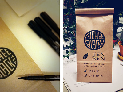 Designer Friends lettering lychee black packaging tea