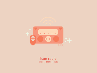 Inktober 2020 - Day 4 - Radio design dial food ham radio happy illustration inktober minimal pig pork pun radio radiohead vector wordplay