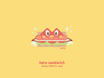 Inktober 2020 - Day 13 - Dune cape cheese cute design food ham happy hero hero sandwich illustration inktober lettuce lunch mask minimal pun sandwich superhero tomato vector