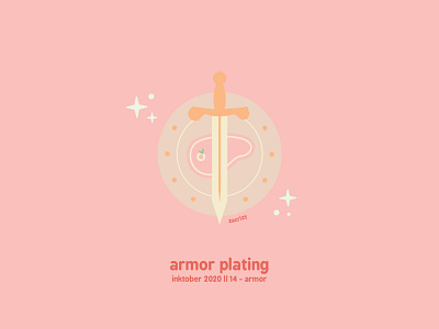 Inktober 2020 - Day 14 - Armor armor armor plating design fancy dinner food happy illustration inktober knight meal medieval minimal plate plating pun renaissance sheild steak sword vector