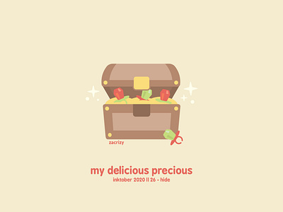 Inktober 2020 - Day 26 - Hide buried treasure candy cute delicious design food gold happy hidden hide illustration inktober lord of the rings minimal precious ring pop treasure chest vector