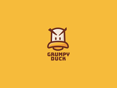 Grumpy Duck animal branding cute design duck duck logo etsy shop grumpy happy icon illustration kawaii logo mascot minimal vector