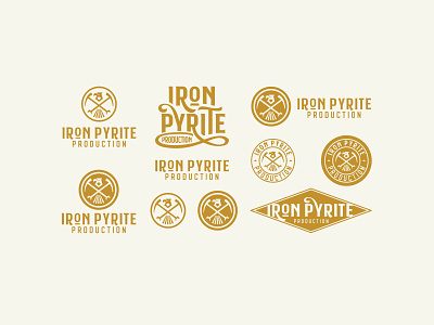 Iron Pyrite Full Logo Suite branding design eagle fashion fools gold gold rush high end icon illustration iron pyrite logo suite minimal old school retail retro symbol vector vintage