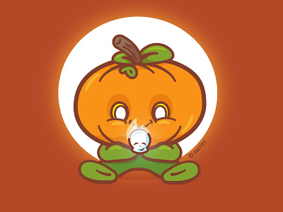 Happy Halloween! april fools baby pumpkin cute design halloween happy happy halloween illustration jack o lantern kawaii mascot minimal moonlight pumpkin skull vector