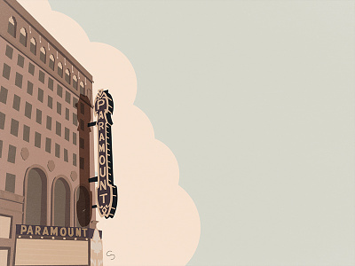 Paramount illustration paramount seattle sightseeing theater vector