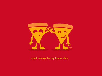 Home Slice best friends buddies doodle home slice illustration national pizza day pizza vector
