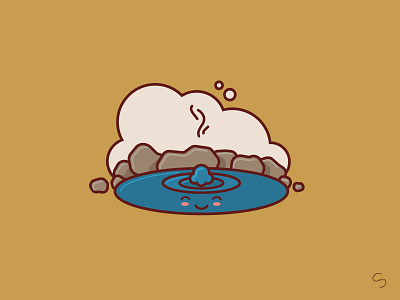 Cute Japan - Day 4, Beppu Hotspring beppu cute design doodle of the day hot spring icon illustration japan minimal travel vector