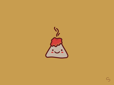 Cute Japan - Day 7, Mt Aso active aso chibi cute design doodle of the day icon illustration japan travel vector volcano