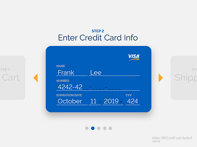 #002 Credit Card Checkout :: DailyUI Challenge 002 challenge check out credit card daily dailyui just for fun mock up signup ui