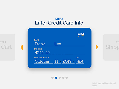 #002 Credit Card Checkout :: DailyUI Challenge