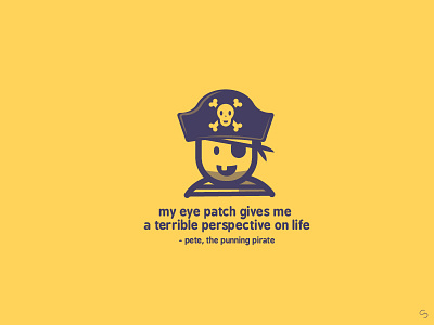 Punning Pirate character design eye patch illustration perspective pete pirate pun punny talk like a pirate day vector yar