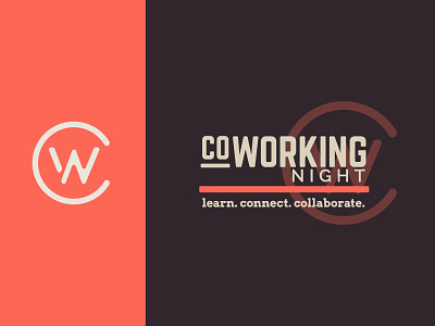 CoWorking Night Rebrand branding collaborate coworking hidden huntsville icon industrial logo minimal work