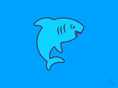 Shark chomp colorful cute happy illustration npr ocean playful project shark vector water