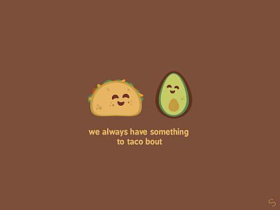 Lots to Taco Bout avocado beer buddies cute food foodie friends fun illustration pun taco vector