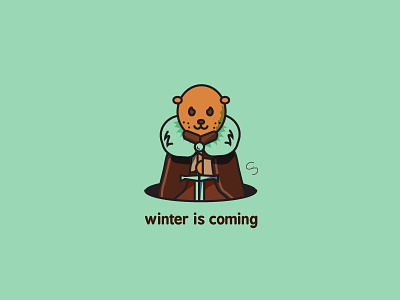 Phil has Spoken character funny game of thrones groundhog day icon illustration pun spoof vector winter is coming