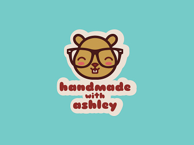 Handmade With Ashley animal beaver craft cute icon illustration kawaii logo mascot vector woodworking