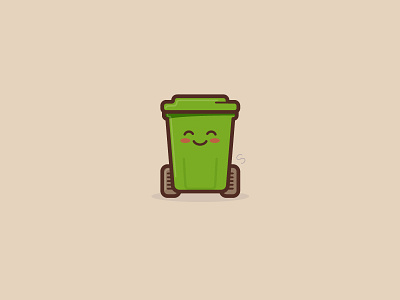 Scrappy character design cute happy illustration kawaii mascot scrappy trashcan vector