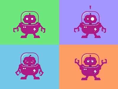 Nagbot Expressions alien beep branding character design color illustration logo robot vector