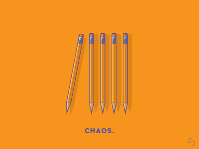 Chaos angled chaos illustration ocd pencil slightly off vector