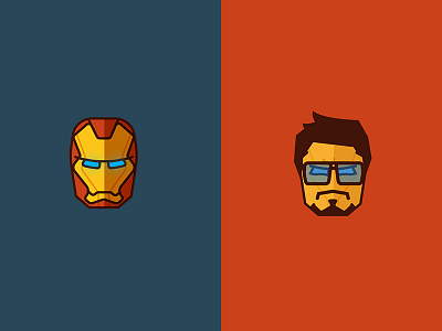 Iron Man + Tony Stark avengers character contrast illustration ironman man marvel mask stark superhero tony stark vector