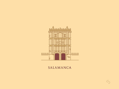 University of Salamanca adventure architecture espana illustration minimal salamanca series spain travel university vector