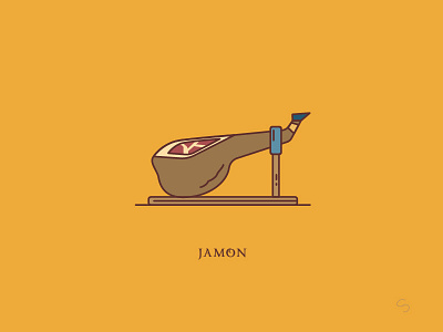 Spanish Ham adventure cuisine espana food ham illustration jamon minimal salamanca spain travel vector