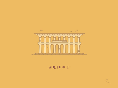Roman Aqueduct adventure aqueduct architecture espana history illustration minimal roman empire segovia spain travel vector