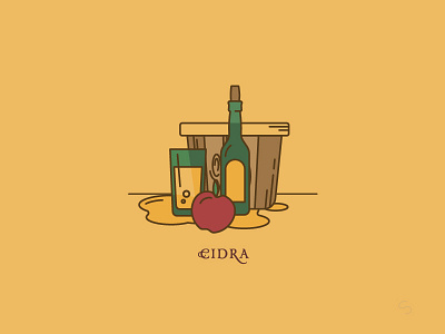Oviedo's Cider adventure bottle bucket cider espana food illustration minimal oviedo spain travel vector