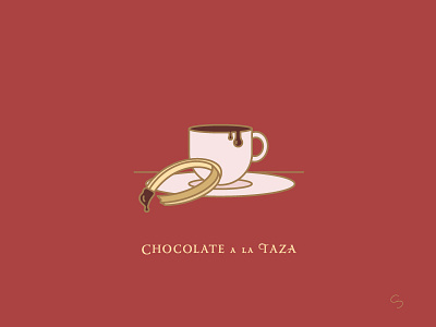 Chocolate a la Taza chocolate chocolate a la taza churro cup espana food illustration minimal oviedo spain travel vector