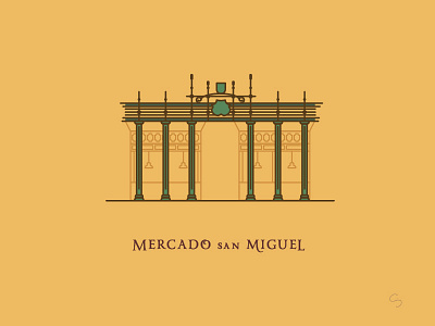 Mercado de San Miguel architecture espana food illustration madrid mercado de san miguel minimal restaurant spain tapas travel vector