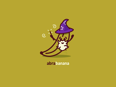 AbraBanana abracadabra banana cute design food foodie buddies fruit funny happy icon illustration inktober magic minimal pun spooky vector wand wizard wizards hat