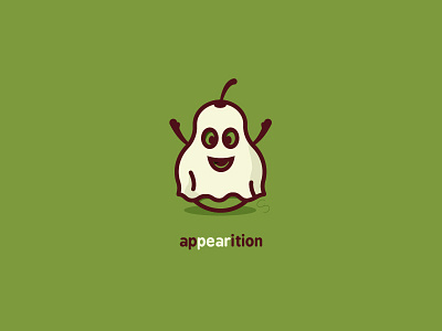 Appearition apparition boo costume cute design food foodie buddies fun ghost ghost busters halloween happy icon illustration inktober minimal pear pun spooky vector