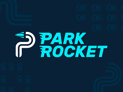 ParkRocket - full mark app branding contrail design icon illustration logo minimal park rocket parking parking app rocket travel typogaphy vector