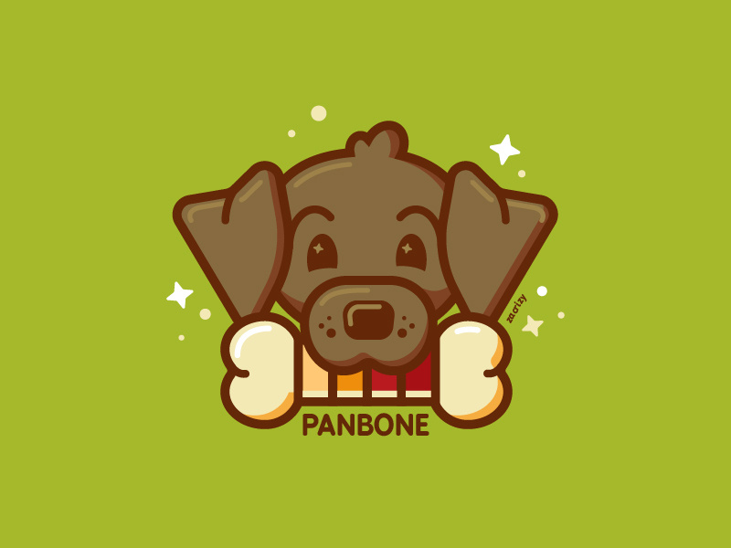 Panbone office dog pet freelance stars swatches agency office dog panbone pantone pun happy design minimal cute illustration vector