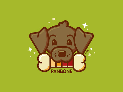 Panbone agency cute design dog freelance happy illustration minimal office office dog panbone pantone pet pun stars swatches vector