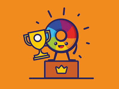 Altmetric - Award award award winning branding character design crown cute design happy illustration mascot minimal podeum prize proud trophy vector winning