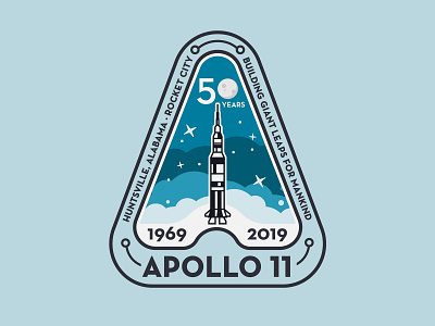 Apollo 11 - Unused Concept 2 50 anniversary apollo apollo 11 branding design huntsville icon illustration logo minimal moon rocket rocket city saturn 5 space vector